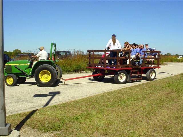 Wagon Ride leaving the parking area.